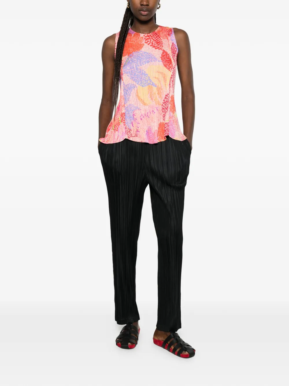 Issey Miyake Top met bloemenpatroon Roze