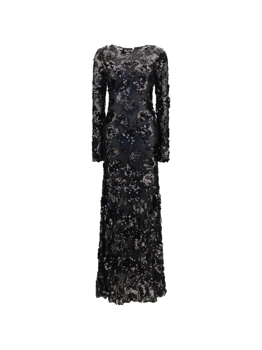 NISSA sequin-embellished open-back maxi dress - Nero