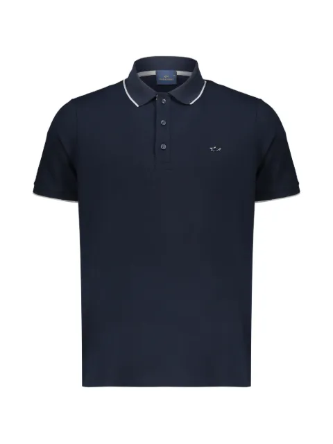 Paul & Shark tipped-trim logo-patch polo shirt