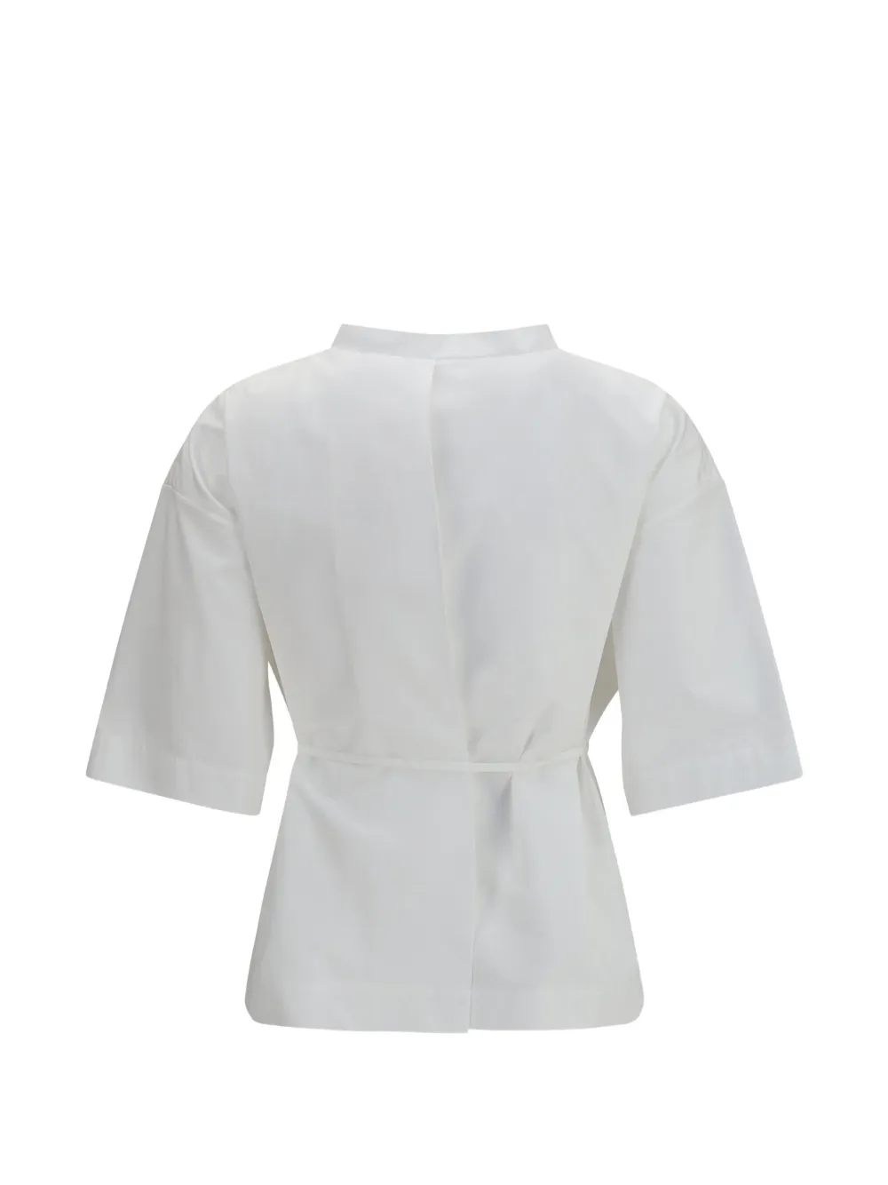 Calvin Klein Lynn blouse met gestrikte taille en korte mouwen Wit
