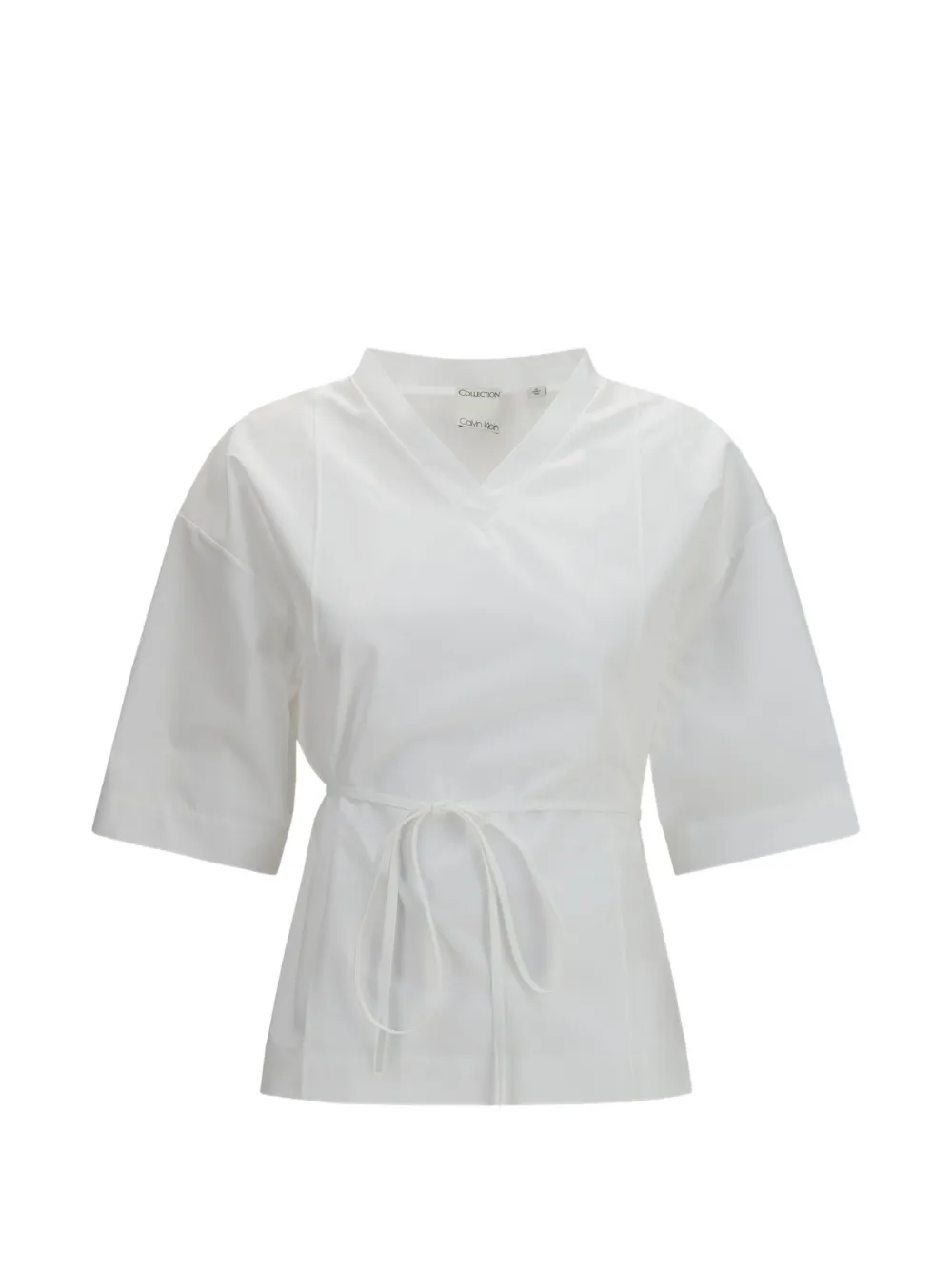 Calvin Klein Lynn tie-waist short-sleeve shirt - White