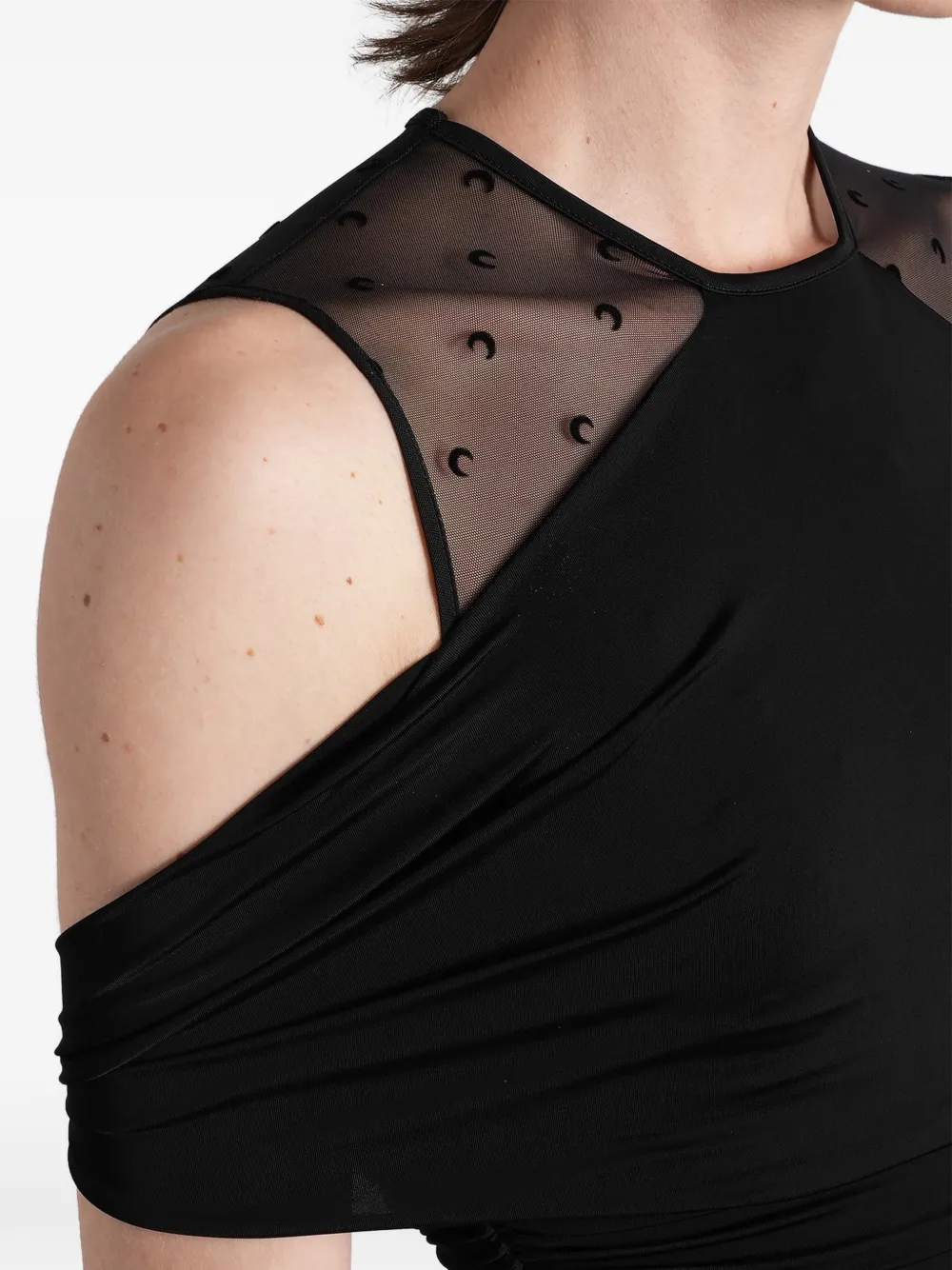 Marine Serre Off-shoulder jurk Zwart