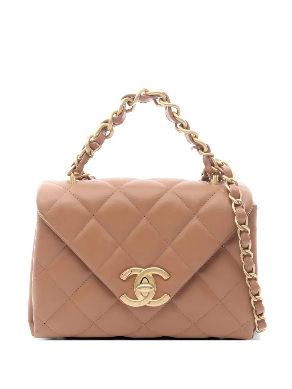 CHANEL Pre-Owned 2021s matelassé CC-turn-lock shoulder bag - Marrone