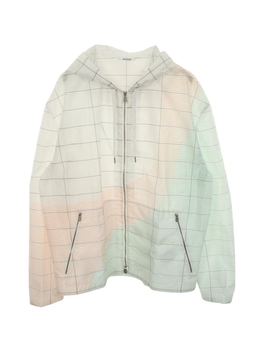 Hermès Pre-Owned 2010s hooded check jacket - Weiß