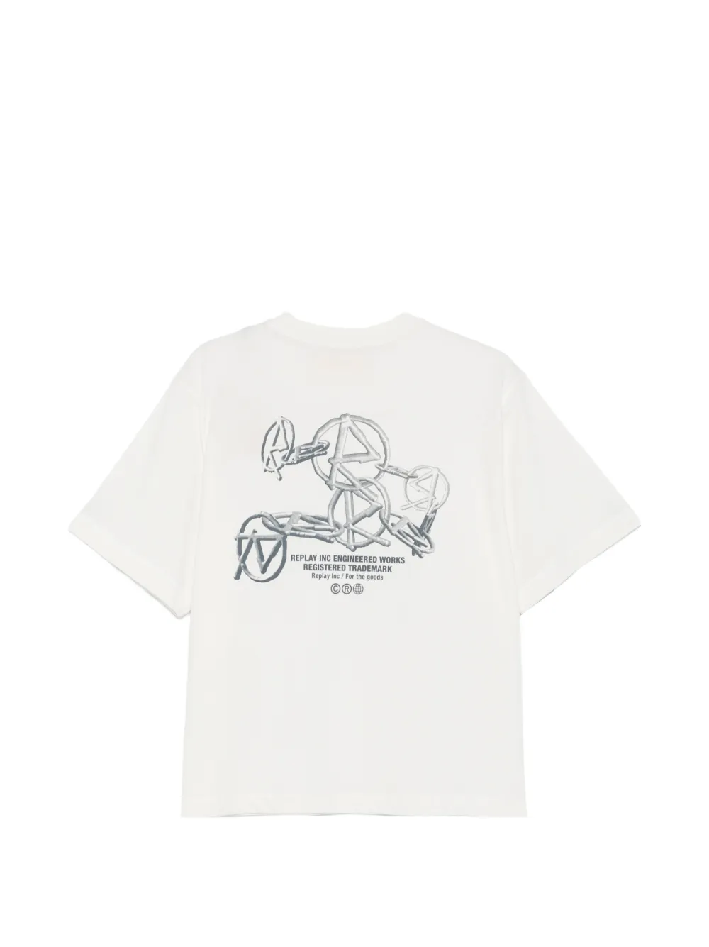 Replay T-shirt met grafische print Wit