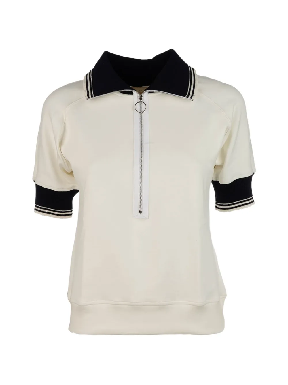 Paul & Shark striped-trim zip-fastening polo shirt - Nude