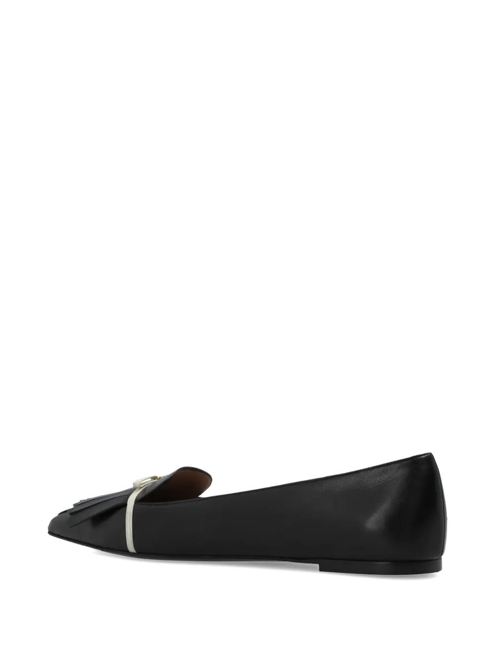 Ferragamo fringed pointed-toe ballet flats Zwart