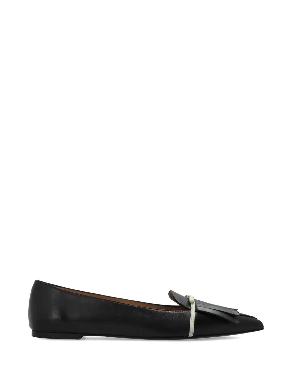Ferragamo fringed pointed-toe ballet flats Zwart