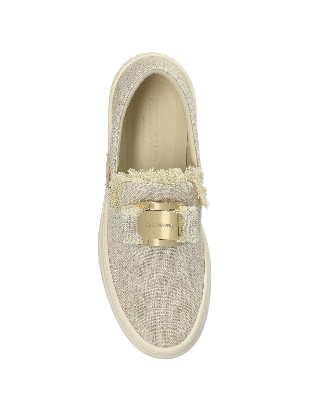Ferragamo fringed logo-plaque sneakers Beige