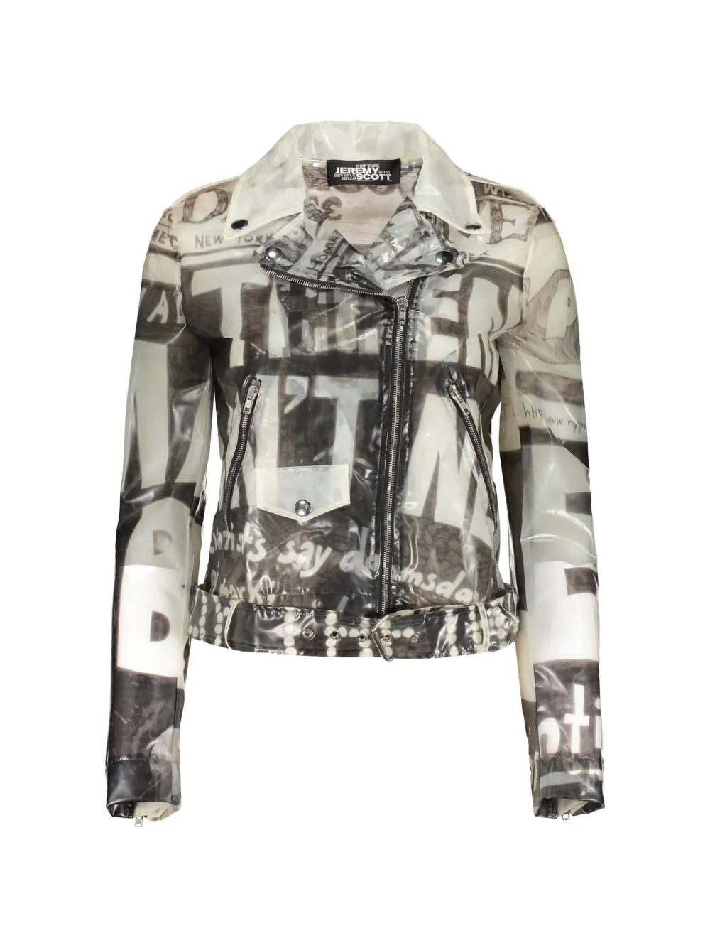 Jeremy Scott graphic-print transparent jacket - Bianco