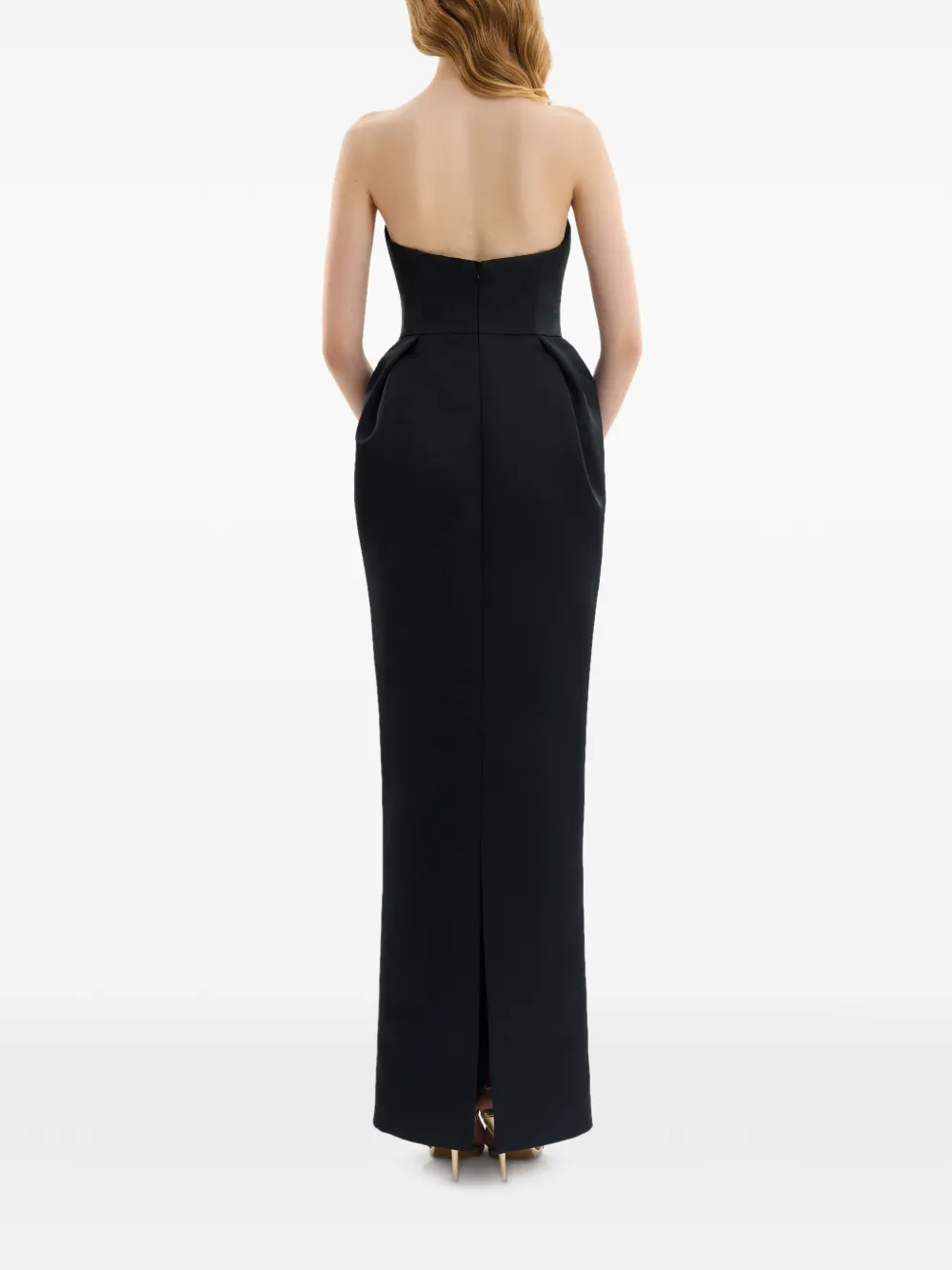Gemy Maalouf Strapless jurk met geplooide taille Zwart