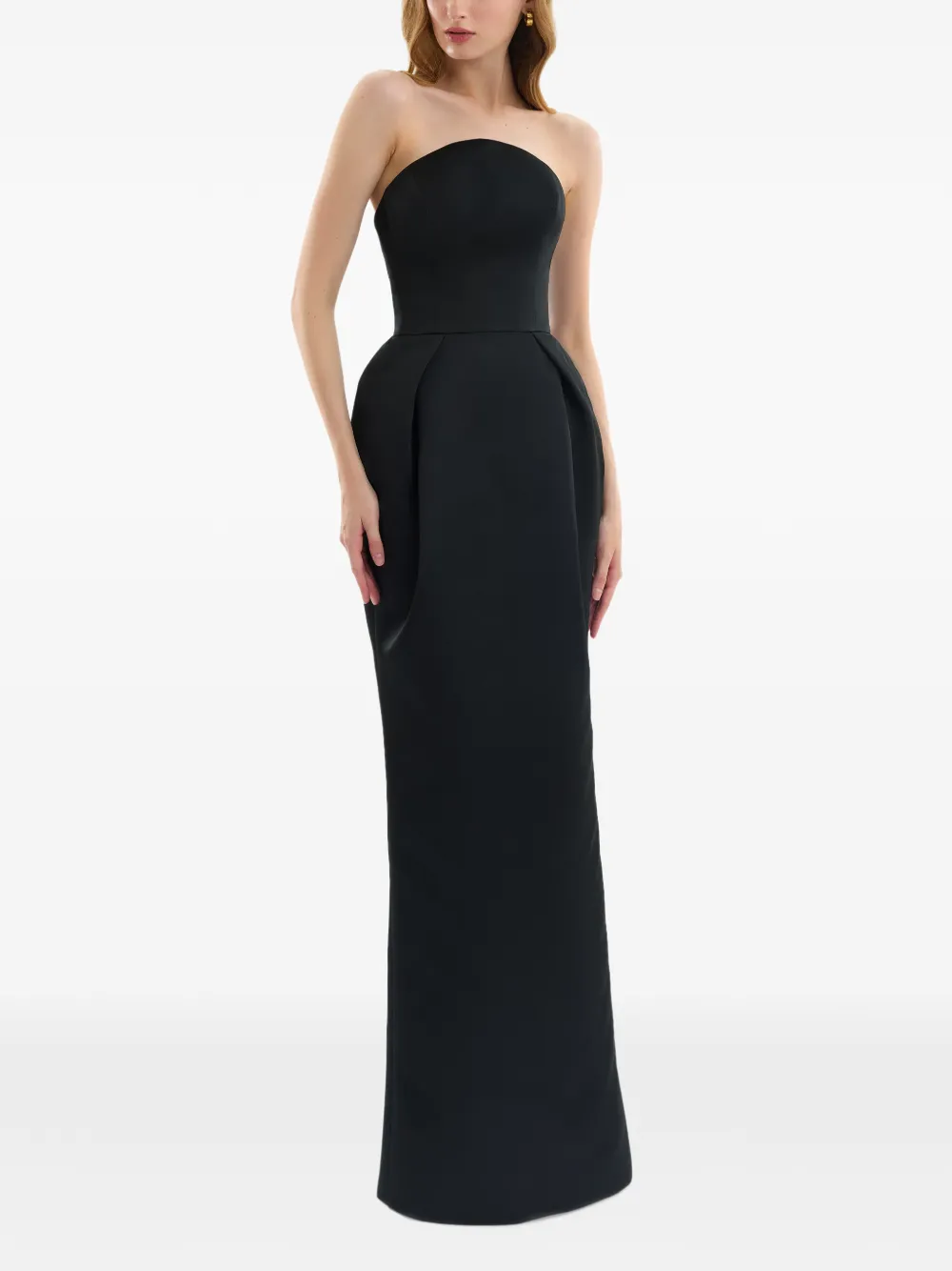 Gemy Maalouf Strapless jurk met geplooide taille Zwart