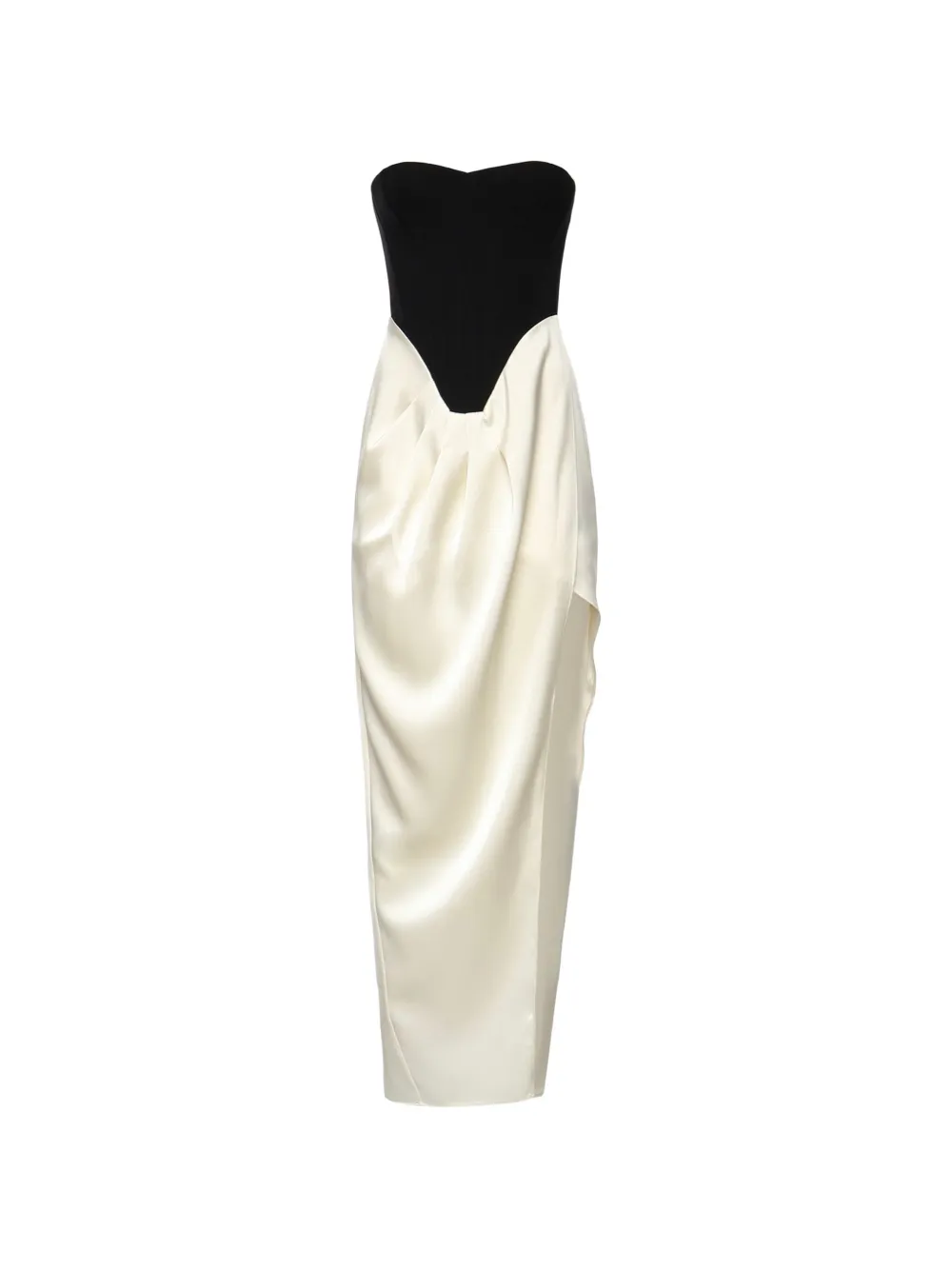 THE ARCHIVIA New Etere bustier-bodice slit dress - Neutrals