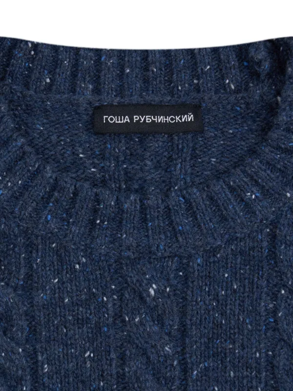 GOSHA RUBCHINSKIY cable-knit Flecked Sweater | Blue | FARFETCH