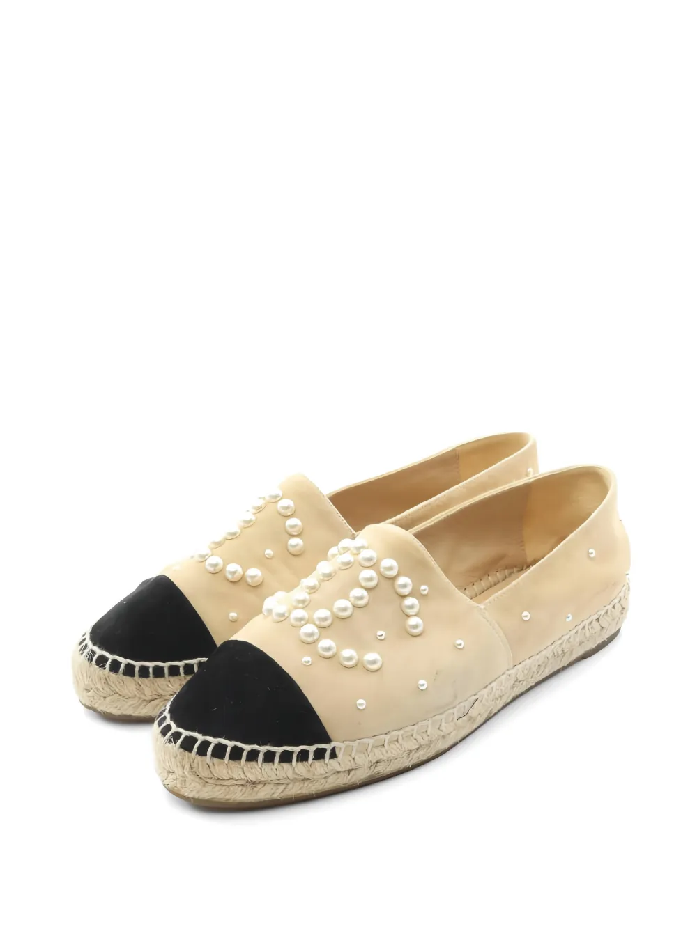 CHANEL Pre-Owned 1986-1988 Pearl CC espadrilles - Nude