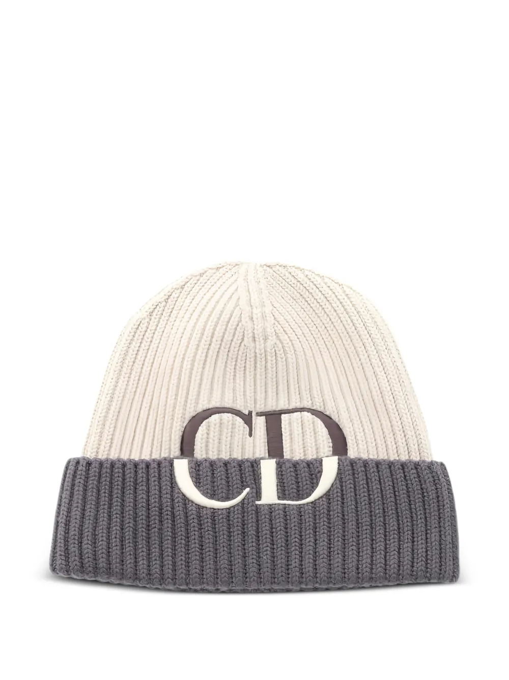 Christian Dior Pre-Owned 2010s logo-DETAIL beanie hat - Toni neutri