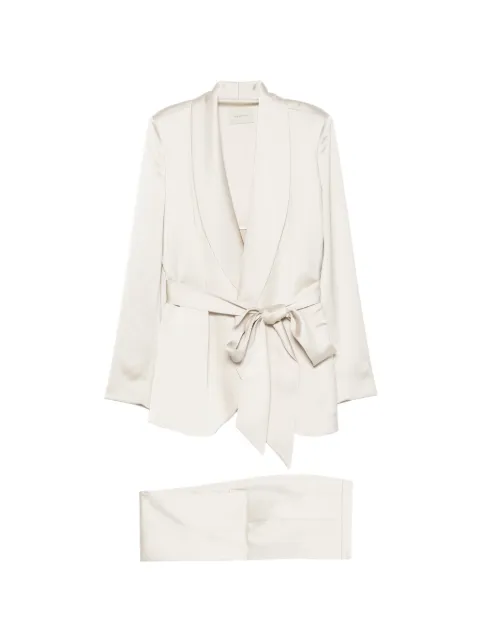 THE ARCHIVIA satin-finish belted dress