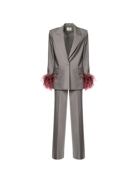 THE ARCHIVIA Ares feather-trim single-breasted suit