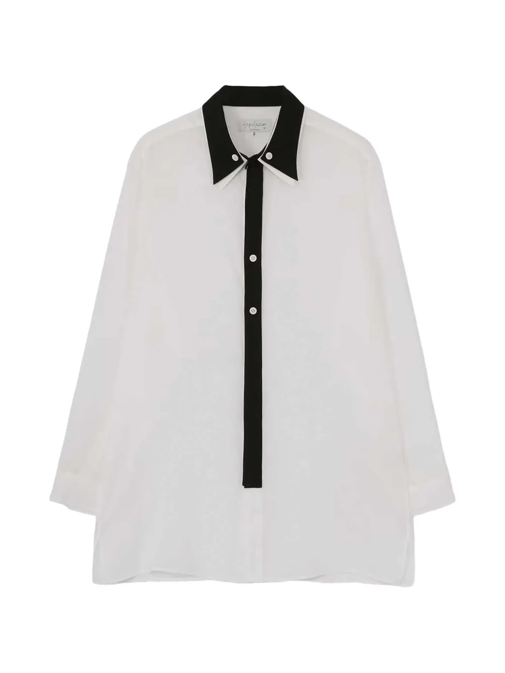 Yohji Yamamoto layered-collar button-up shirt - White