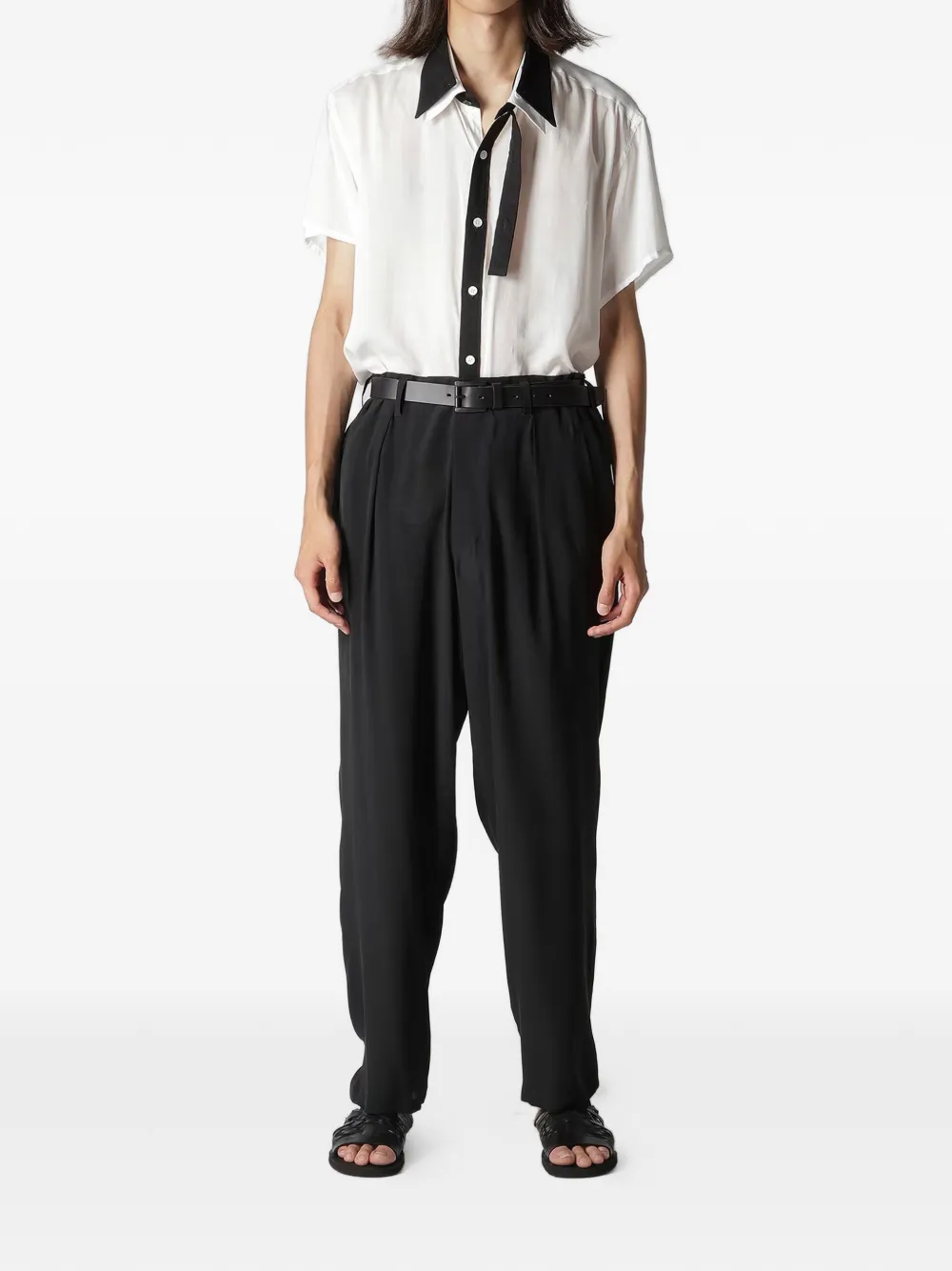 Yohji Yamamoto Geplooide chino Zwart