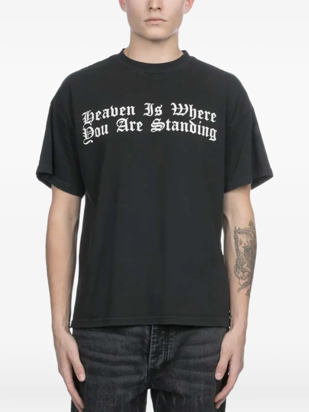 ALEXANDER DIGENOVA Heaven T-shirt met tekst Zwart