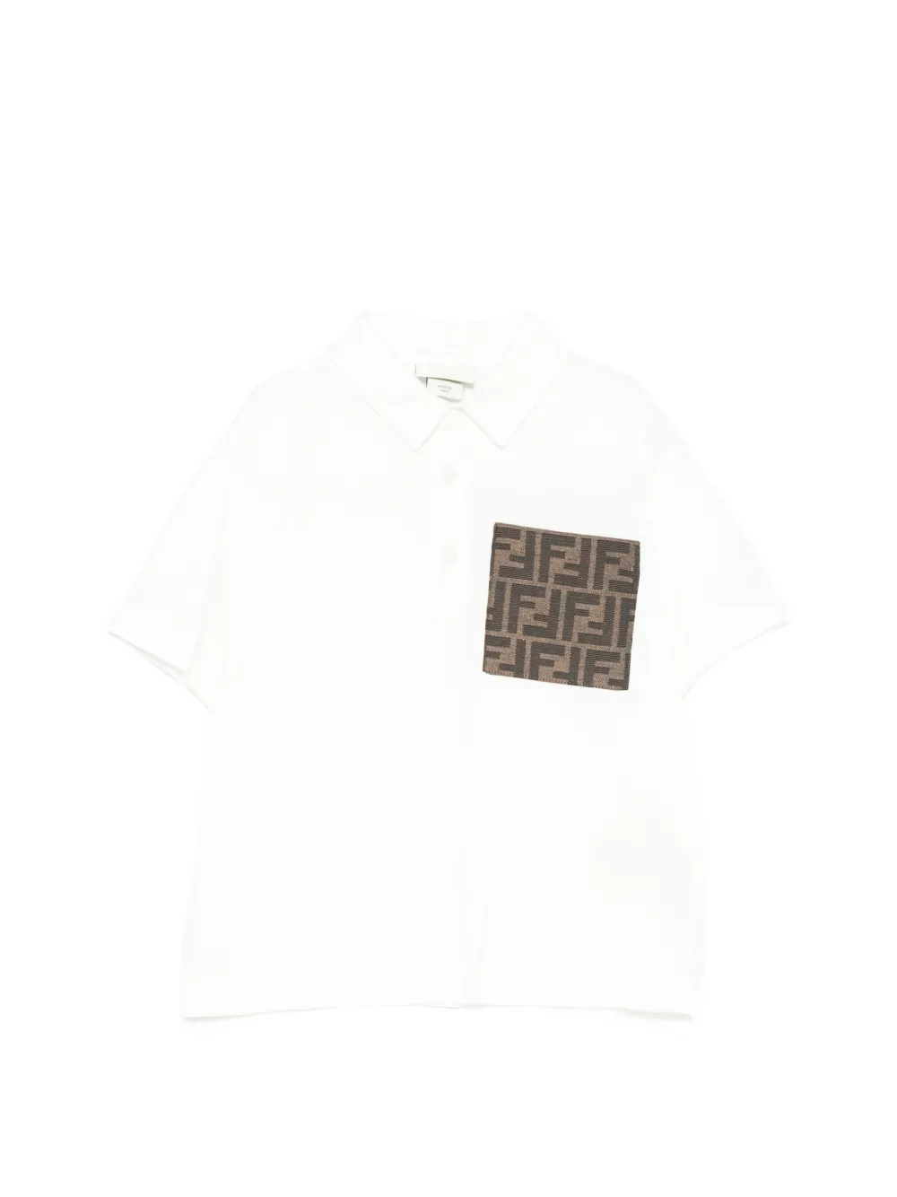 Fendi Kids FF logo-patch polo shirt - Nude