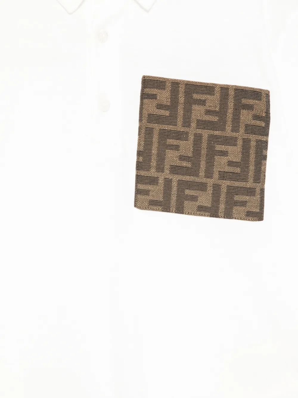 Fendi Kids Poloshirt met FF-logopatch Beige