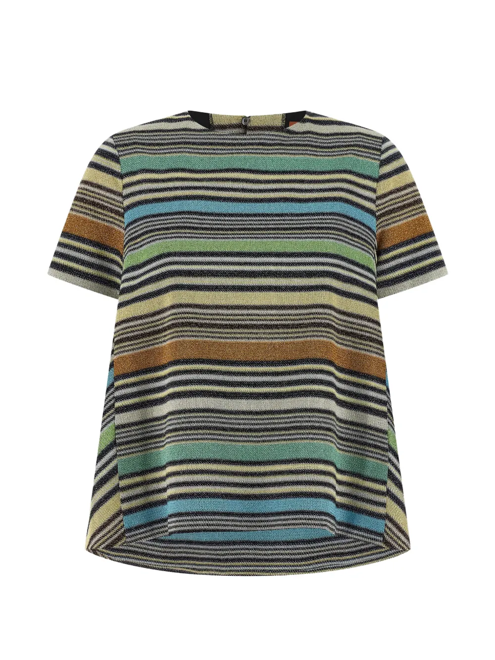 Missoni Lamé striped asymmetrical T-shirt - Nero