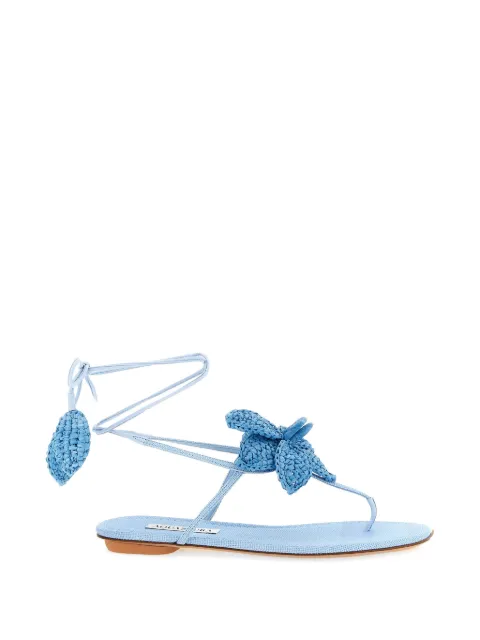 Aquazzura Calypso raffia-embellished sandals