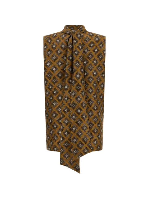 Alberto Biani tie-print lavallière-neck top
