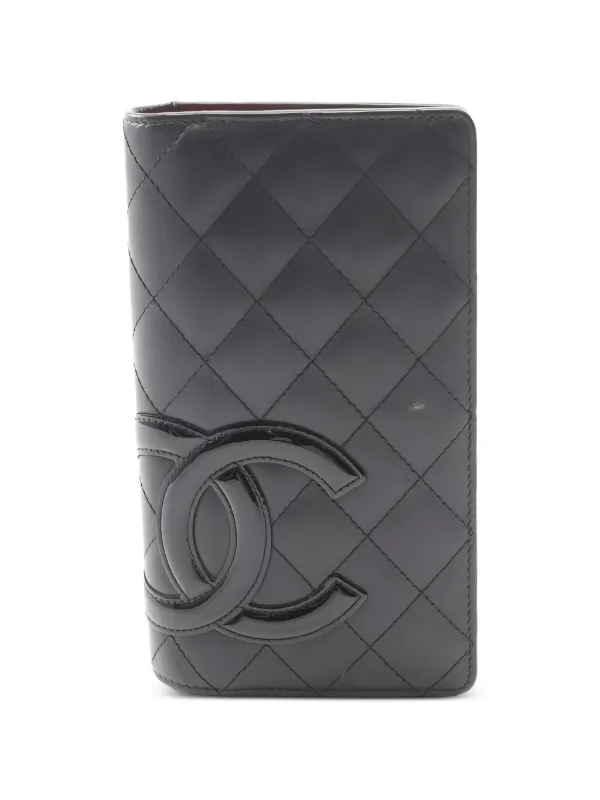CHANEL Pre-Owned 2014 カンボンライン 二つ折り財布 | ブラック 