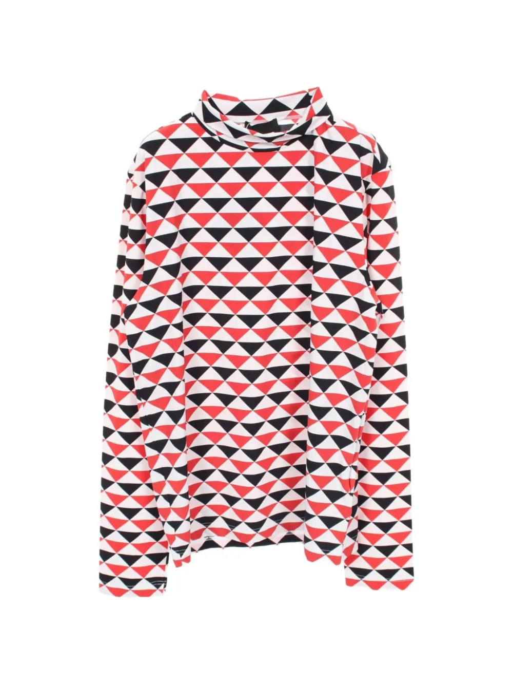 Prada Pre-Owned geometric-print high-neck top - White