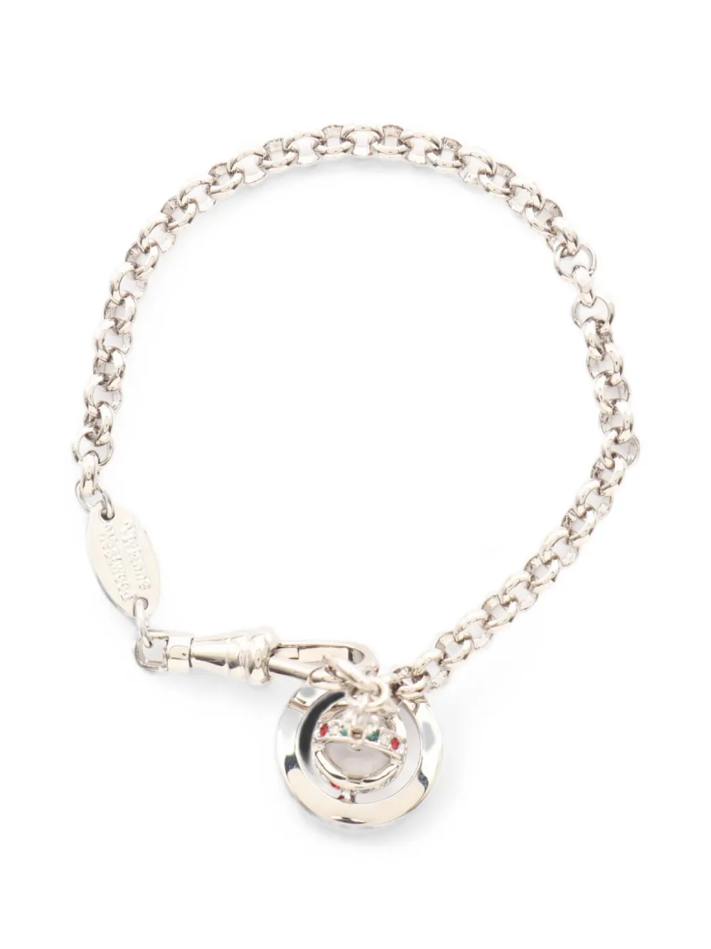 Vivienne Westwood Pre-Owned 2020s Petite Orb rhinestone bracelet - Argento