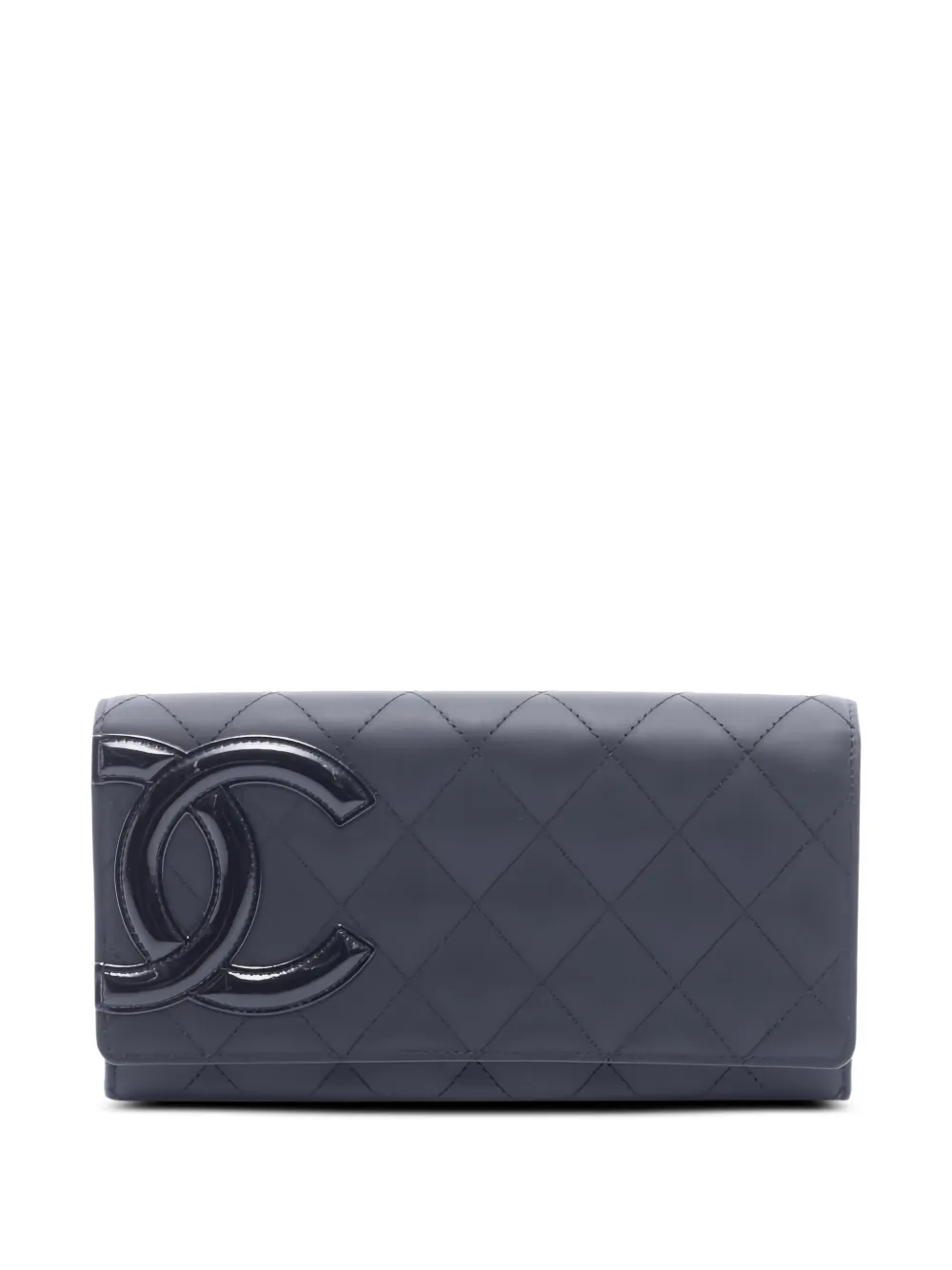 CHANEL Pre-Owned 2014-2015 Cambon line bi-fold long wallet - Nero