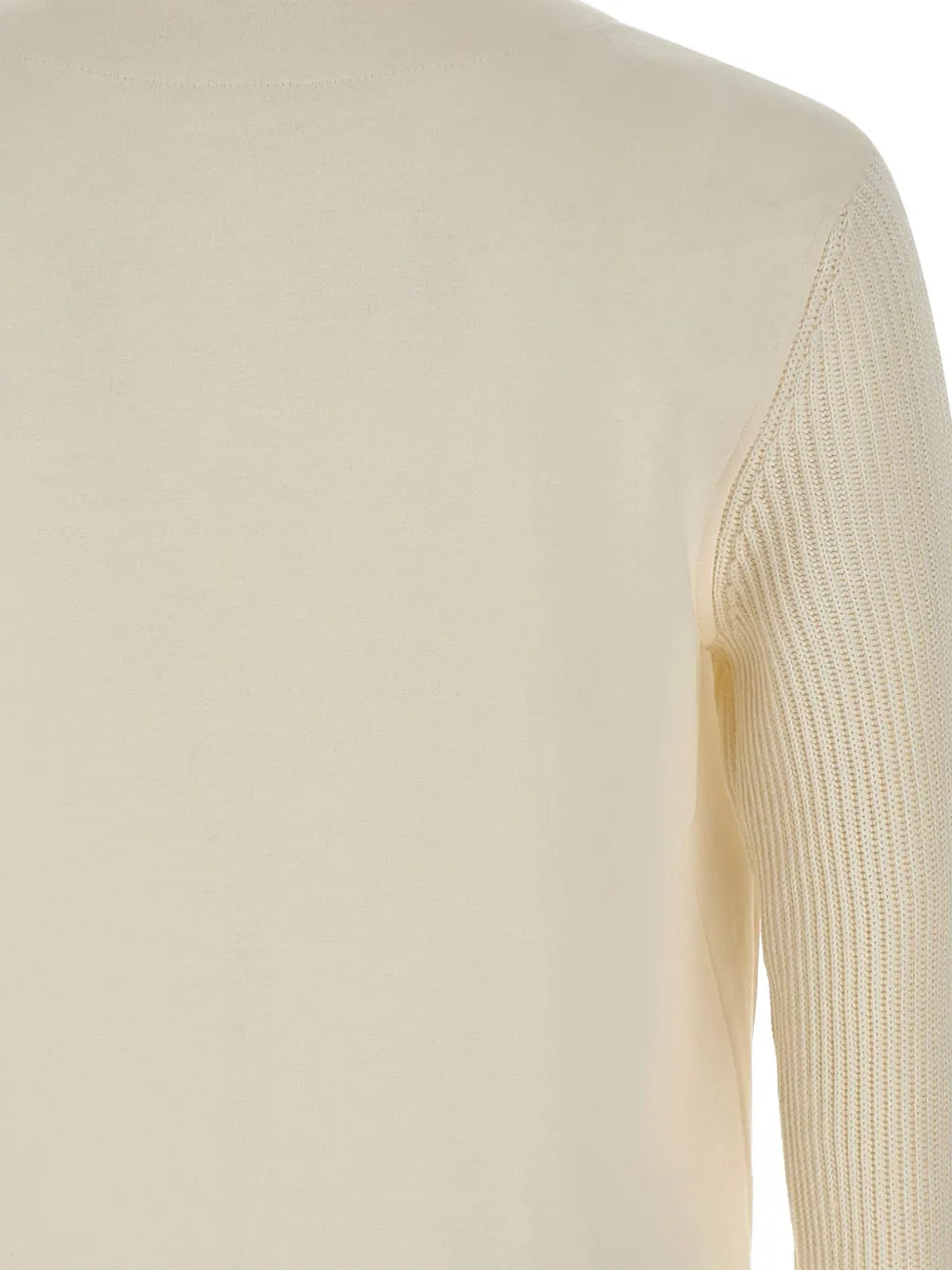 Eleventy Jack met gebreide mouwen en rits Beige