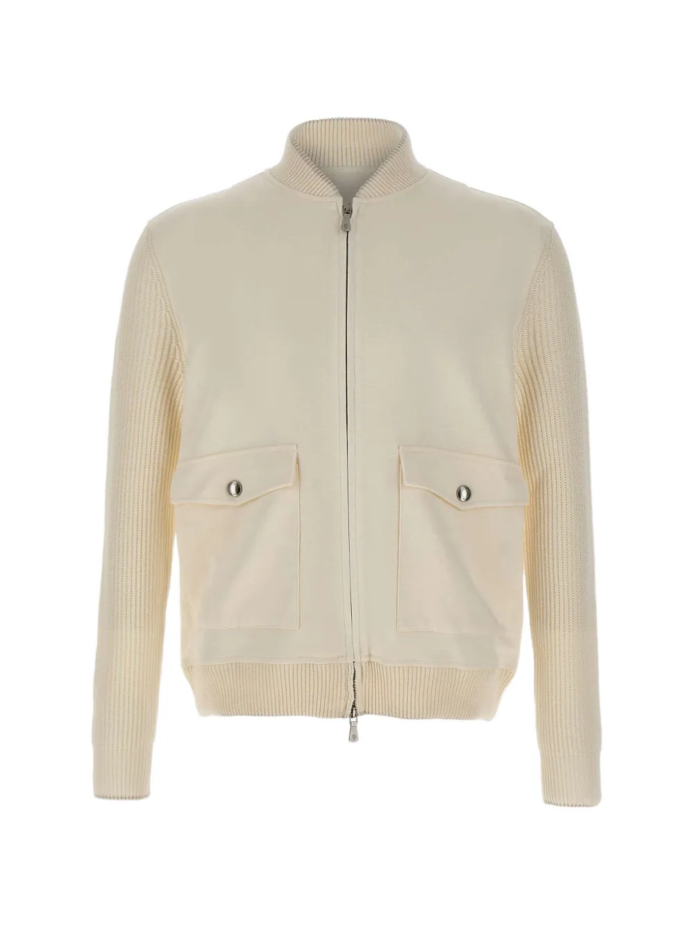 Eleventy knitted-sleeve zip-up jacket - Toni neutri