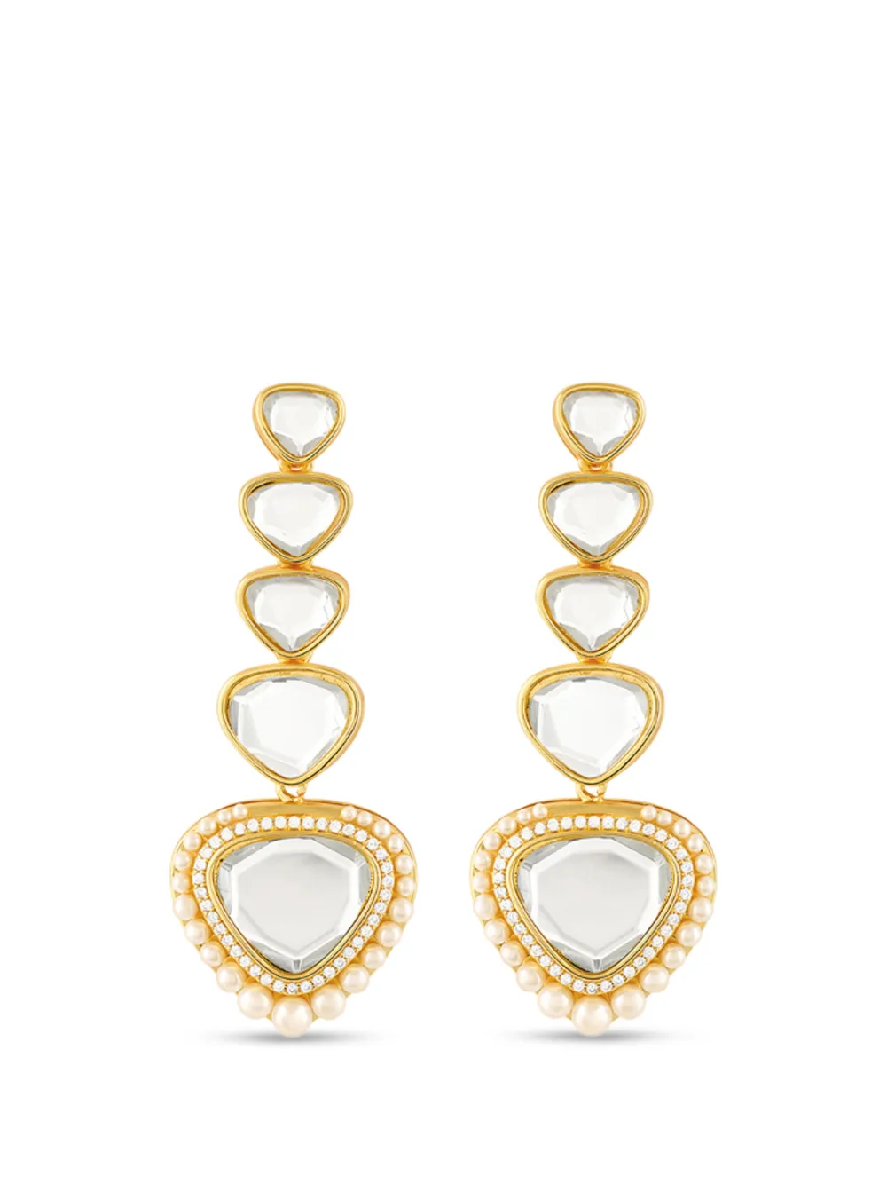 ISHARYA Sheesh Mahal crystal-embellished earrings - Gold