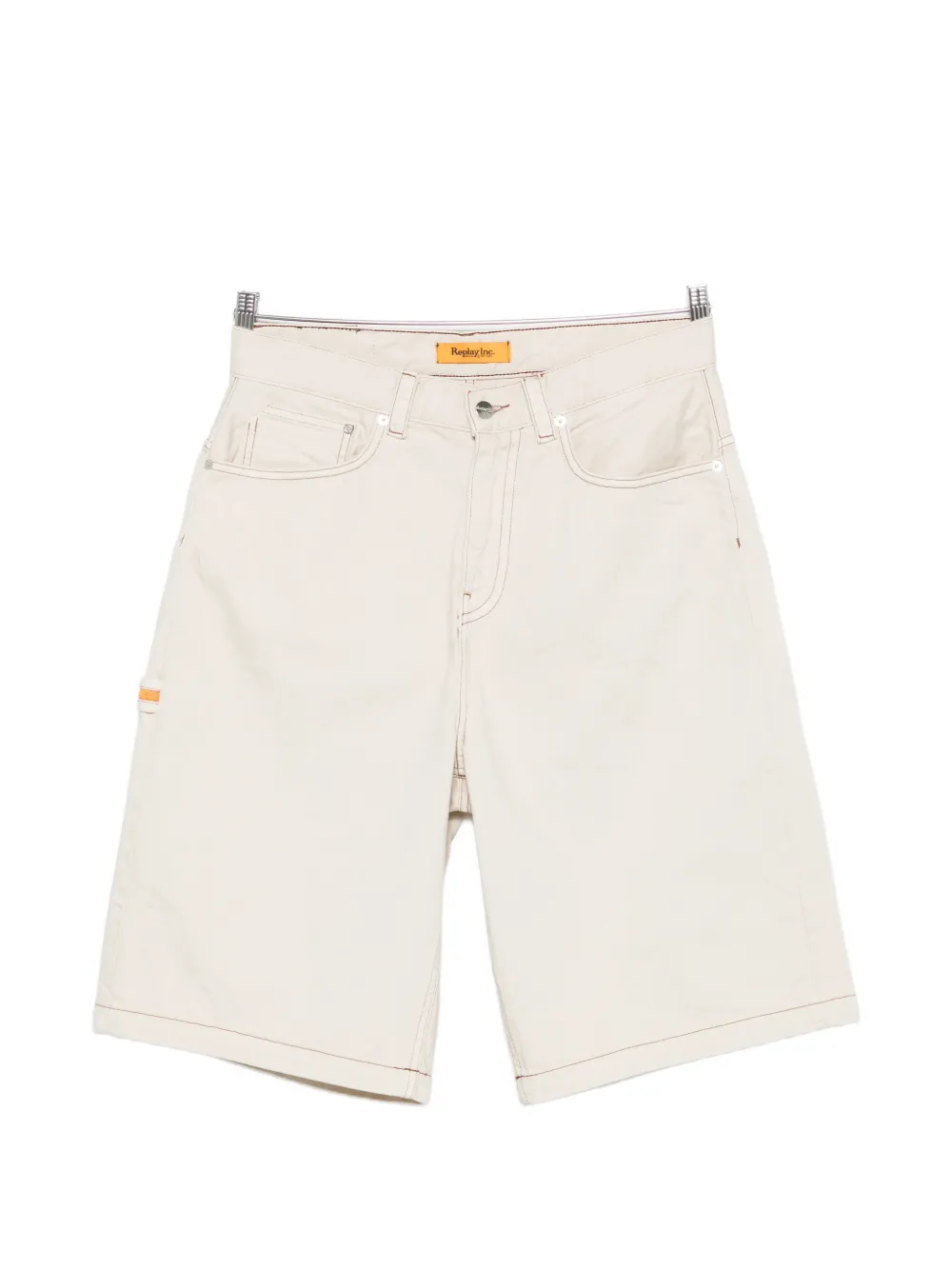 Replay contrast-stitch shorts - Nude