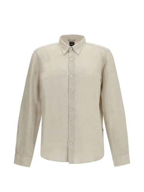 BOSS Liam button-down linen shirt