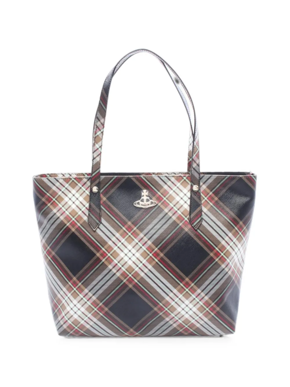 Vivienne Westwood Pre-Owned Borsa tote tartan - Marrone