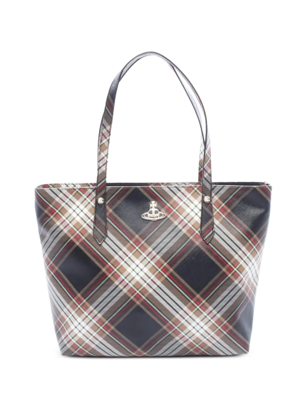 Vivienne Westwood Pre-Owned tartan-print tote bag - Black