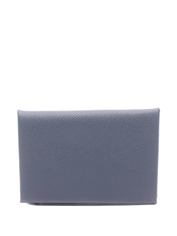Hermès Pre-owned Calvi Coin Purse in Blue