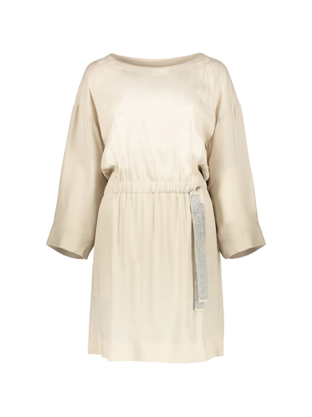 Fabiana Filippi belted three-quarter-sleeve dress - Nude