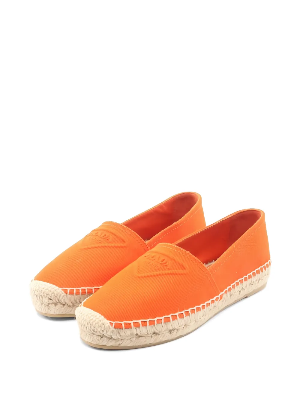 Prada Pre-Owned Triangle logo canvas espadrilles - Orange