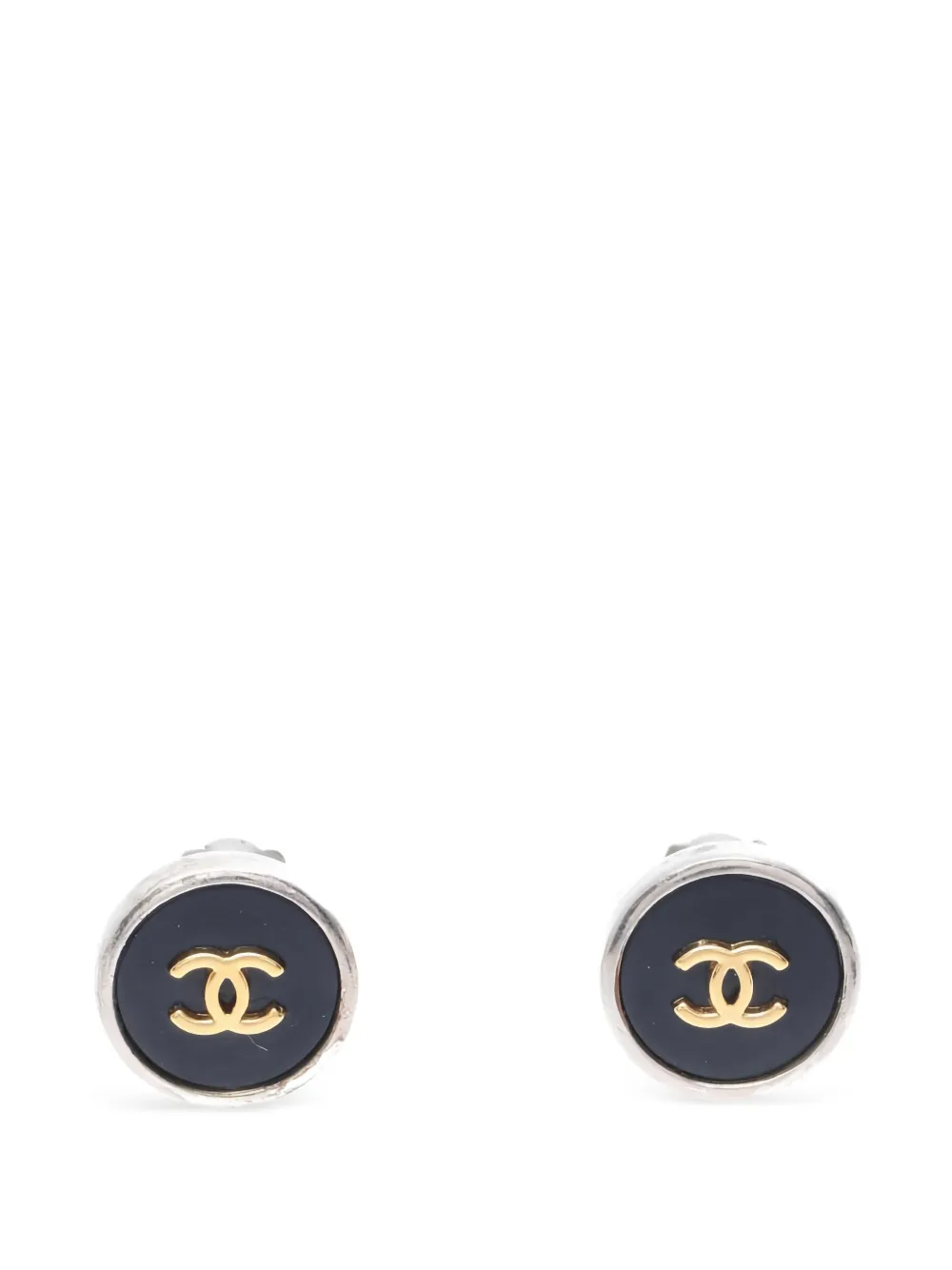 CHANEL Pre-Owned CC Mark Circle earrings - Argento