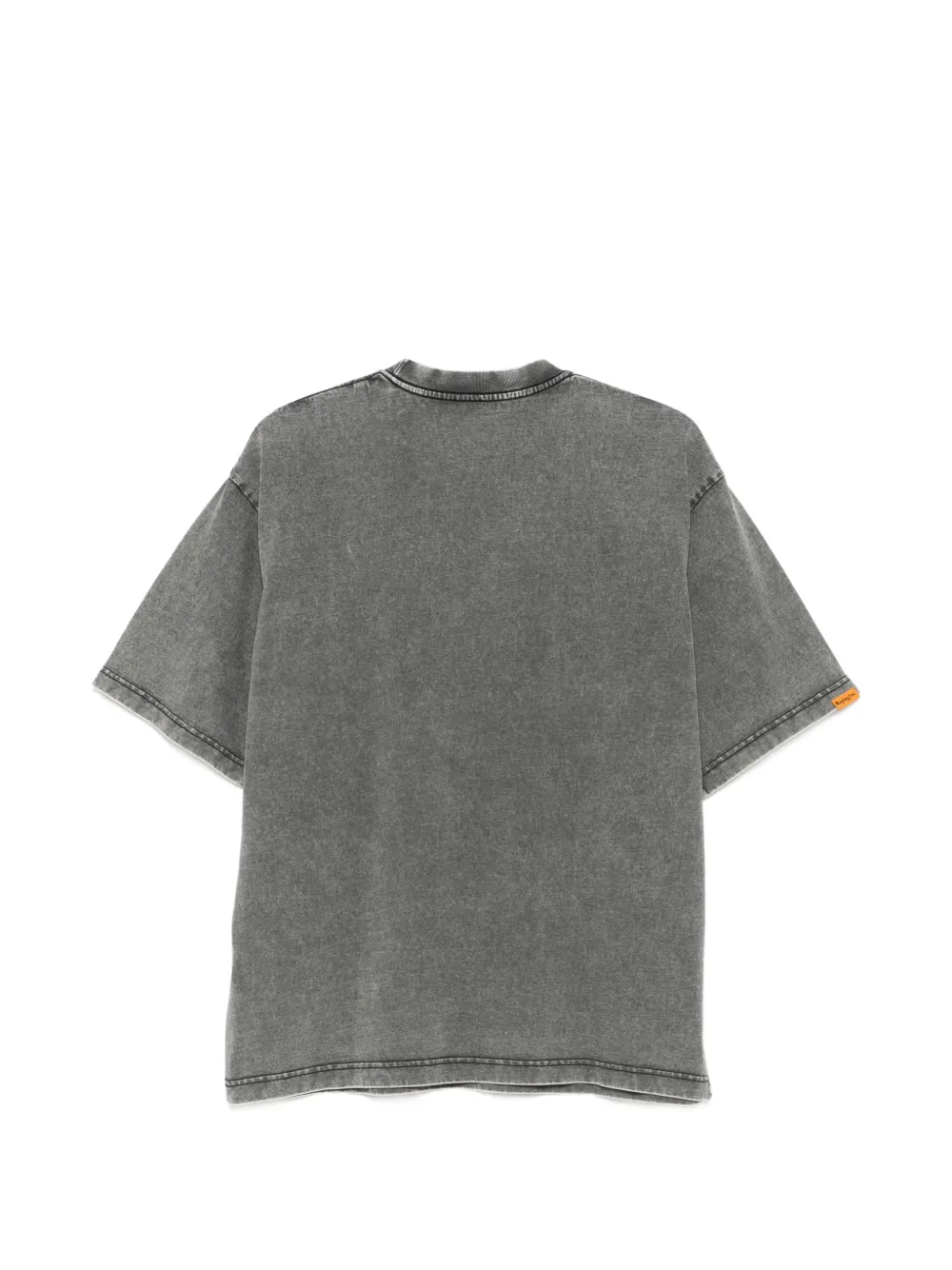 Replay T-shirt met logo-patch en acid-wassing Grijs