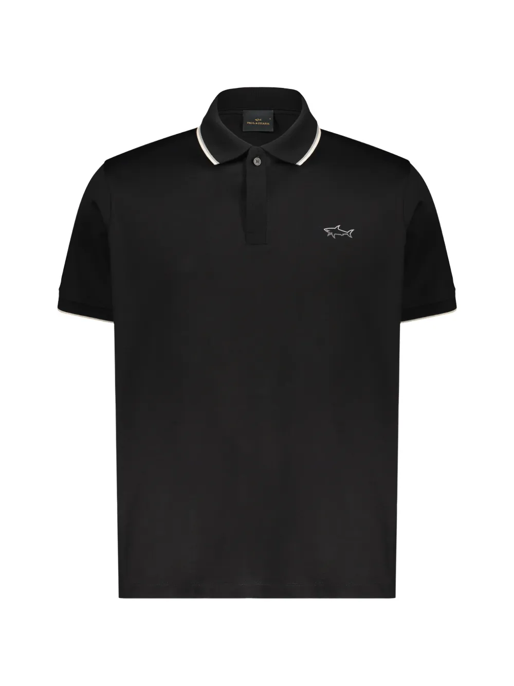 Paul & Shark logo-embroidered tipped-trim polo shirt - Schwarz