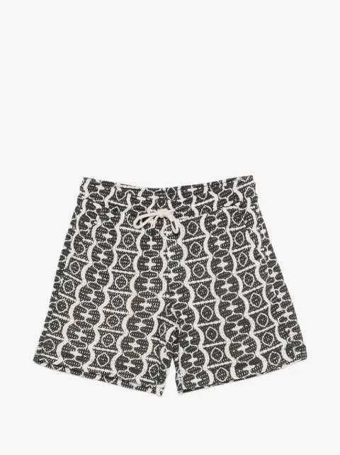 OAS Company geometric-pattern net shorts