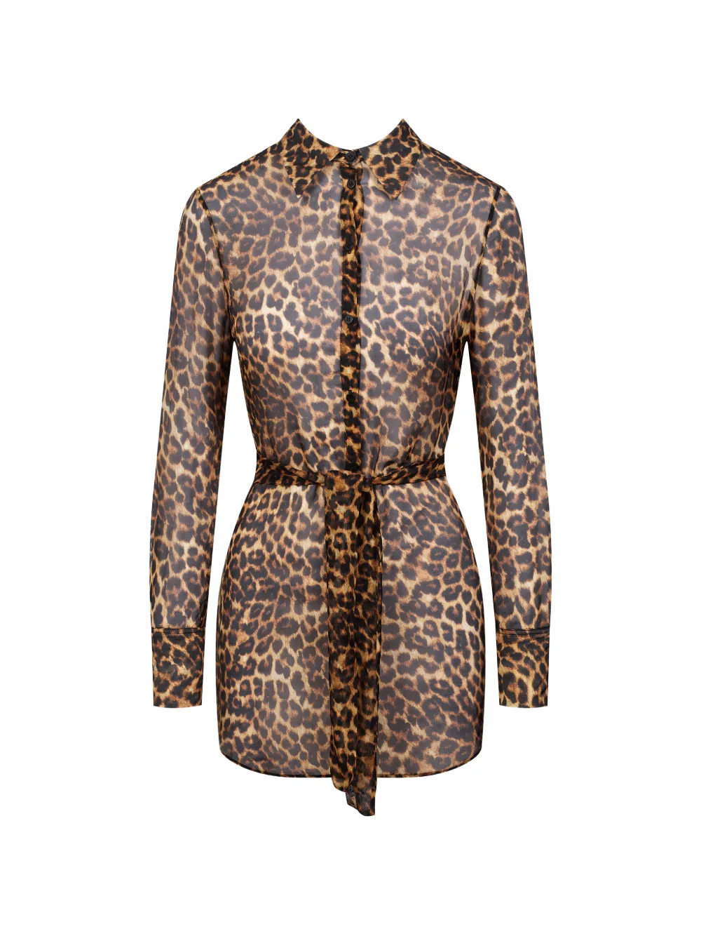 Maison Close Safari mini-blousejurk met luipaardprint Bruin