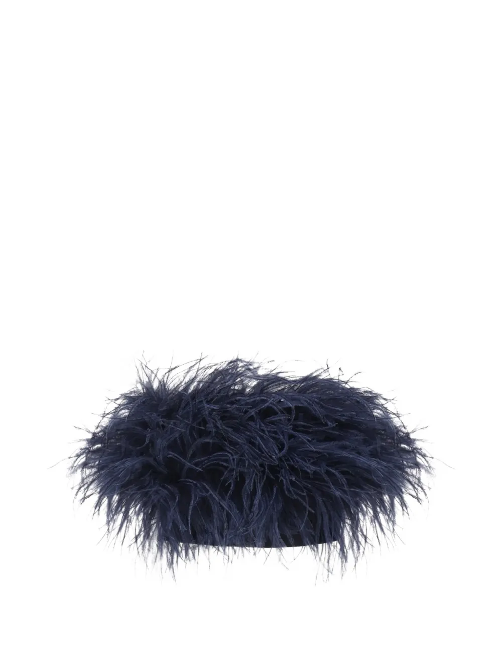 THE ARCHIVIA Aura feather-trim bandeau top - Blu